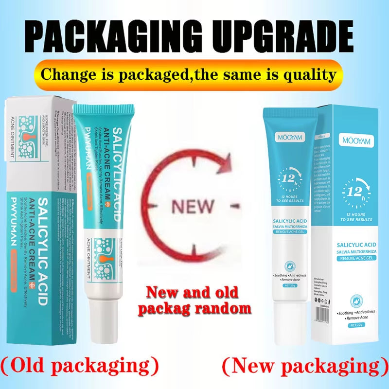 Salicylic Acid Acne Removal Cream Anti-Acne Repair Redness Pimple Spots Deep Cleaning Pore Oil Control Moisturizing Skin Care