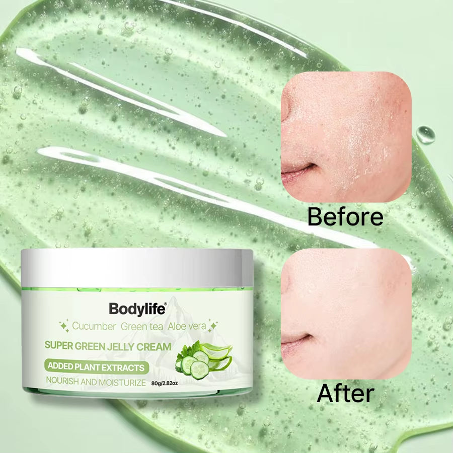 Natural Cucumber Green Tea Aloe Vera Gel Moisturizer Nourishing Lightening Face Gel