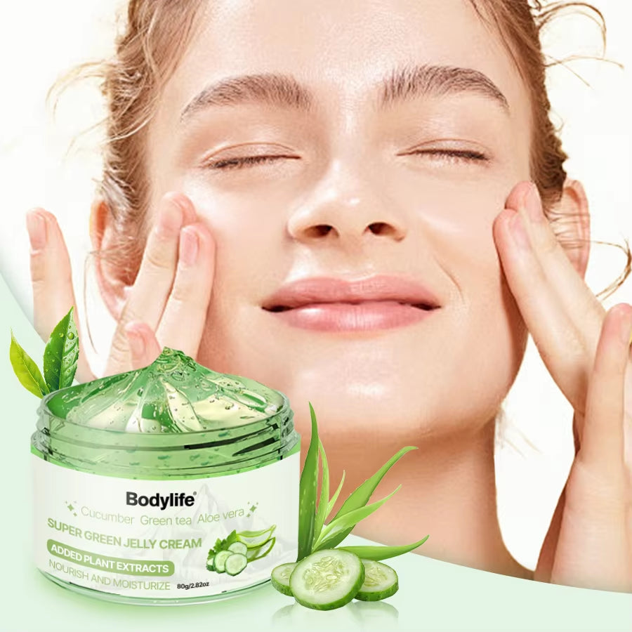 Natural Cucumber Green Tea Aloe Vera Gel Moisturizer Nourishing Lightening Face Gel
